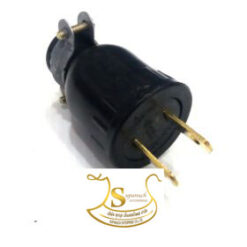 ปลั๊กยางตัวผู้+แค้มรัด 2ขาแบน  16A 250V SOKAWA