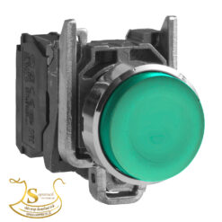 สวิตช์ปุ่มกดหัวนูน-กดเด้งกลับ XB4-BL31 สีเขียว Schneider
