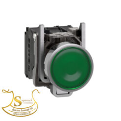 สวิตช์ปุ่มกดมีไฟโชว์ LED XB4-BW33M5 สีเขียว Schneider