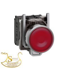 สวิตช์ปุ่มกดมีไฟโชว์ LED XB4-BW34M5 สีแดง Schneider