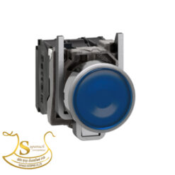 สวิตช์ปุ่มกดมีไฟโชว์ LED XB4-BW36M5 สีน้ำเงิน Schneider