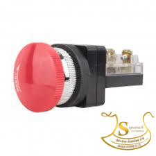 สวิตช์หัวเห็ดกดล็อค 25mm.LA167-CBK-251R สีแดง ELZEN