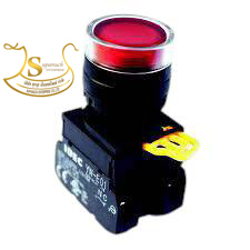 สวิตช์กดมีแลมป์โชว์ LED 230/240VAC YW1L-MF2E11QM3*R สีแดง IDEC