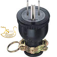 ปลั๊กยางตัวผู้มีแคล้มรัด ME-2538  2P+E 15A 125V   MEIKOSHA