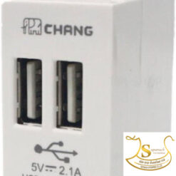 เต้ารับ USB 2 ช่อง พร้อมสายชาร์ต 2in1 USB-908 CHANG